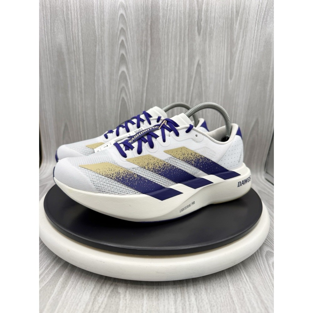 Adidas Adizero Evo SL Washington Huskies Mens 7 Womens 8 White Purple JQ4578